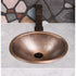 Pure Copper Hand Hammered 17 inch Oval Drop-In Bathroom Vanity Sink